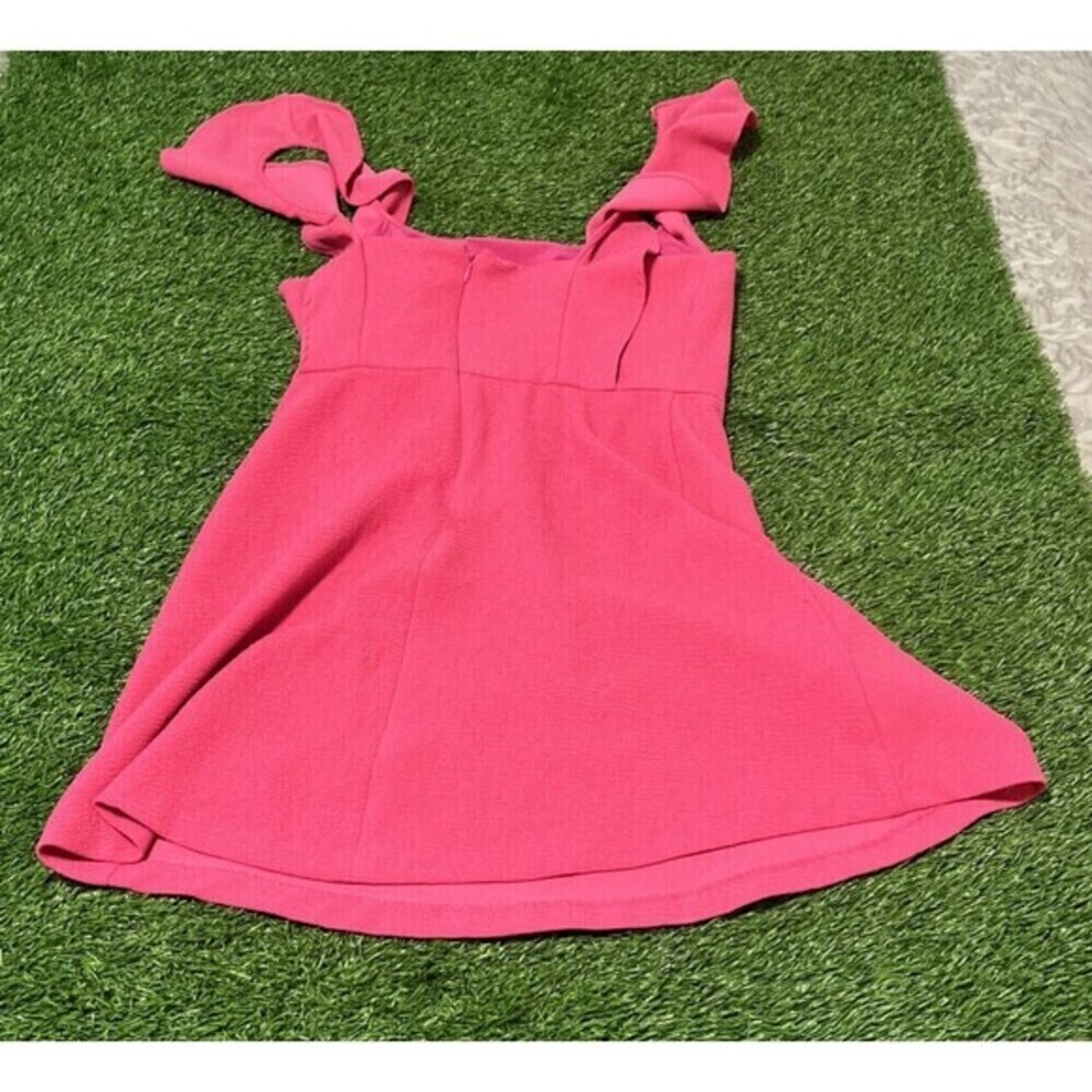BCBGeneration Women's Fit and Flare Square Neck Flutter Mini Dress Pink Size 6 - Picture 8 of 8